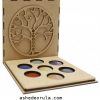 JUEGO DE PIEDRAS 7 CHAKRAS-ÁRBOL DE LA VIDA CAJA MADERA